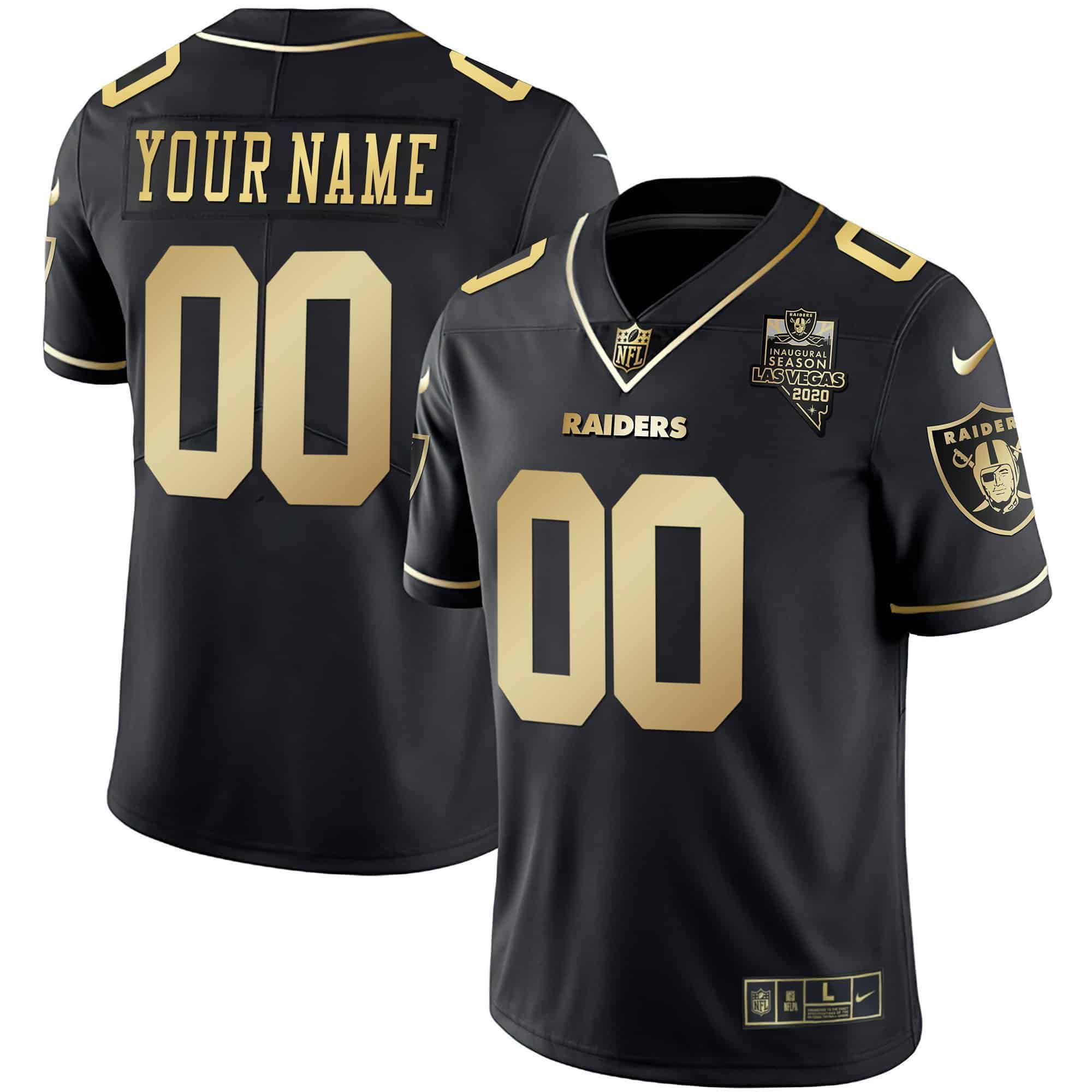 Men Oakland Raiders 2024 Nike Vapor Black Gold & Black Inverted Limited Custom NFL Jersey style 1